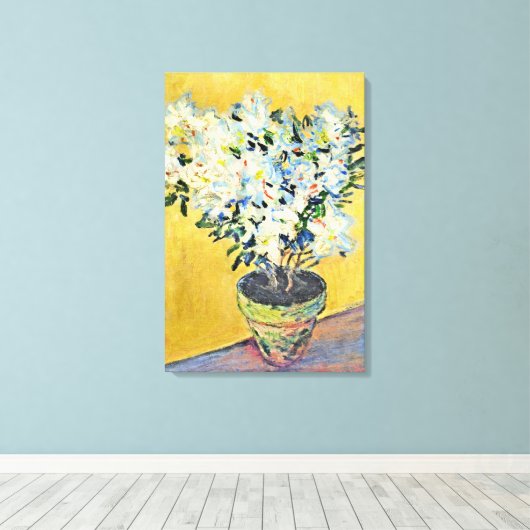 Monet - White Azaleas in a Pot,  Leinwanddruck (Insitu (Holzboden))