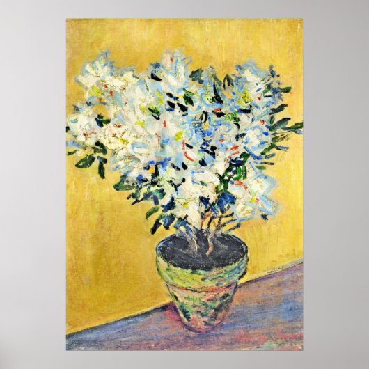 Monet - White Azaleas in a Pot,  Poster (Vorne)