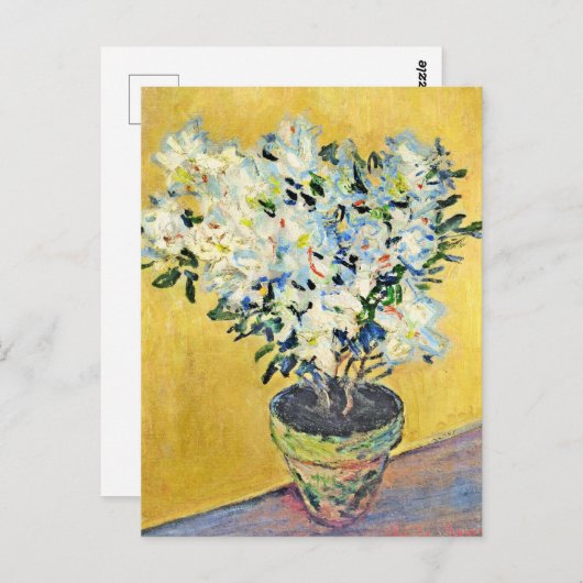 Monet - White Azaleas in a Pot, Postkarte (Vorne/Hinten)