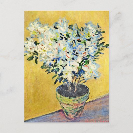 Monet - White Azaleas in a Pot, Postkarte (Vorderseite)