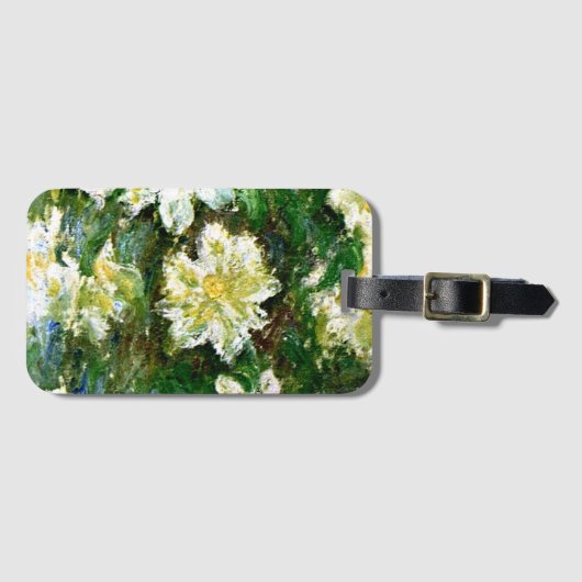 Monet - White Clematis, berühmtes Blumenbild Gepäckanhänger (Vorderseite (Horizontal))