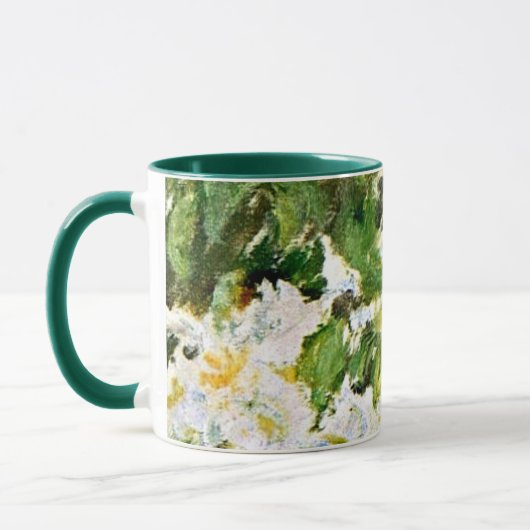 Monet - White Clematis, berühmtes Blumenbild Tasse (Links)
