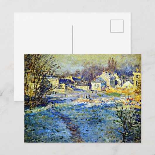 Monet - White Frost, 1875 Kunstwerke Postkarte (Vorne/Hinten)