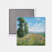 Monet - Wiese mit Poplars Magnet (Vorderseite/Rückseite)