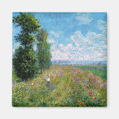 Monet - Wiese mit Poplars Magnet (Vorne)