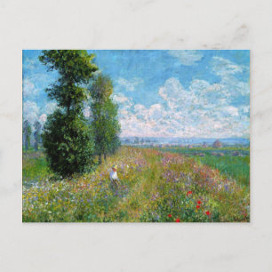 Monet - Wiese mit Poplars Postkarte