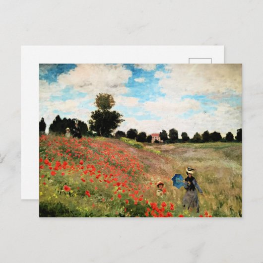 Monet - Wilde Poppies bei Argenteuil, schöne Kunst Postkarte (Vorne/Hinten)