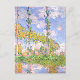 Monet Wind Poplars in der Vintagen Landschaft der Postkarte
