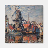 Monet - Windmill am Canall-Amsterdam-Onbekende Magnet (Vorne)