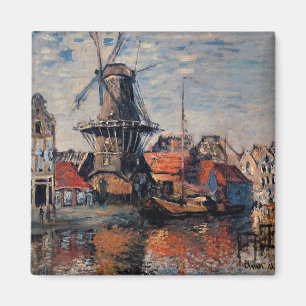 Monet - Windmill am Canall-Amsterdam-Onbekende Magnet