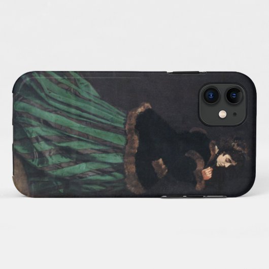 Monet Woman in grünem Kleid Case-Mate iPhone Hülle (Rückseite (Horizontal))