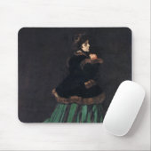 Monet Woman in grünem Kleid Mousepad (Mit Mouse)