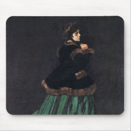 Monet Woman in grünem Kleid Mousepad