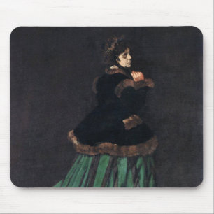 Monet Woman in grünem Kleid Mousepad