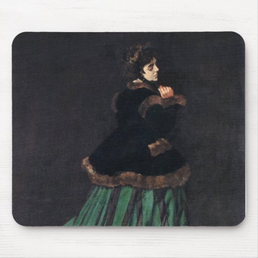 Monet Woman in grünem Kleid Mousepad (Vorne)