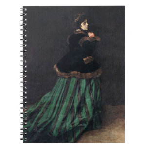 Monet Woman in grünem Kleid Notizblock