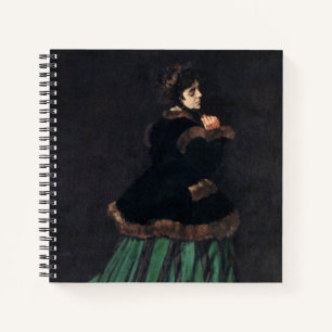 Monet Woman in grünem Kleid Notizblock