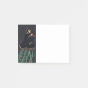Monet Woman in grünem Kleid Post-it Klebezettel