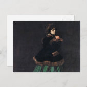 Monet Woman in grünem Kleid Postkarte (Vorne/Hinten)