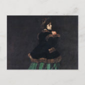 Monet Woman in grünem Kleid Postkarte (Vorderseite)