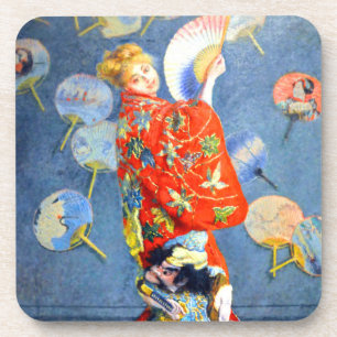 Monet Woman in japanischem Kostüm Getränkeuntersetzer