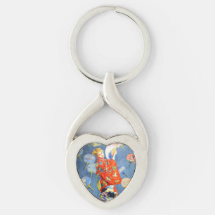 Monet Woman in japanischem Kostüm Schlüsselanhänger