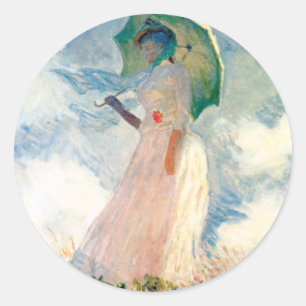 Monet Woman mit einem Aufkleber für Sonnenschirme