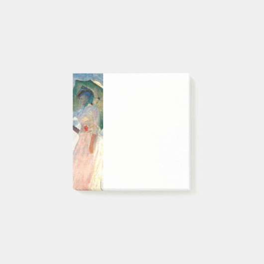 Monet Woman mit einem Parasol gegenüber Links Post Post-it Klebezettel (Vorderseite)