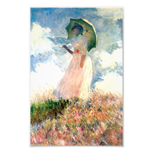 Monet Woman mit einem Sonnenschirm gegenüber Links Fotodruck (Vorne)