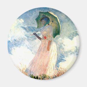 Monet Woman mit einem Sonnenschirm gegenüber Links Magnet