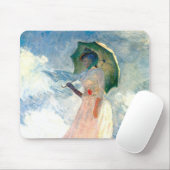 Monet Woman mit einem Sonnenschirm gegenüber Links Mousepad (Mit Mouse)