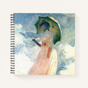Monet Woman mit einem Sonnenschirm gegenüber Links Notizblock