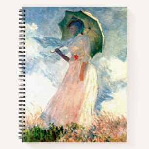 Monet Woman mit einem Sonnenschirm gegenüber Links Notizblock