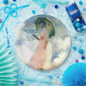 Monet Woman mit einem Sonnenschirm gegenüber Links Pappteller (Party)