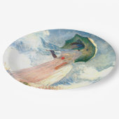 Monet Woman mit einem Sonnenschirm gegenüber Links Pappteller (Schrägansicht)