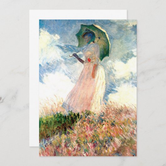 Monet Woman mit einem Sonnenschirm gegenüber Links Save The Date (Vorne/Hinten)