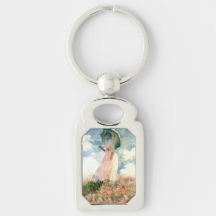 Monet Woman mit einem Sonnenschirm gegenüber Links Schlüsselanhänger