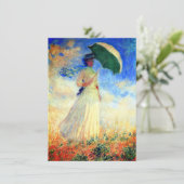 Monet Woman mit einem Sonnenschirm rechts Begleitkarte (Stehend Vorderseite)