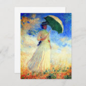 Monet Woman mit einem Sonnenschirm rechts Begleitkarte (Vorne/Hinten)