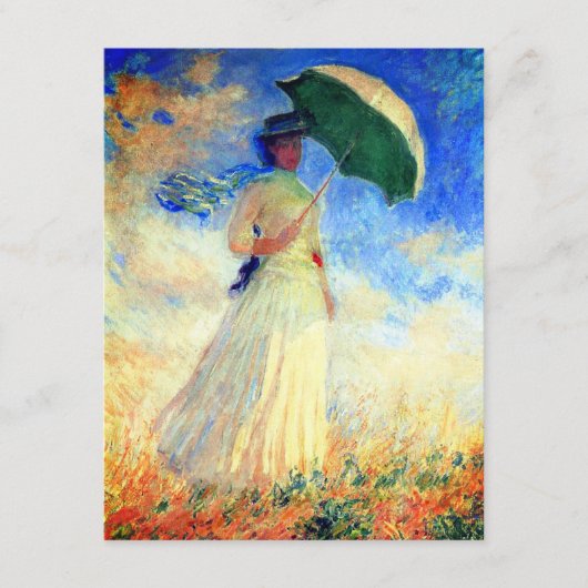 Monet Woman mit einem Sonnenschirm rechts Begleitkarte (Vorderseite)