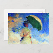 Monet Woman mit einem Sonnenschirm rechts Einladungspostkarte (Vorne/Hinten)