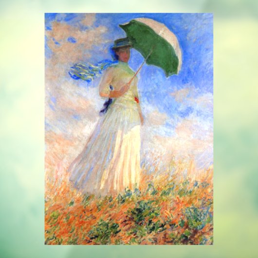 Monet Woman mit einem Sonnenschirm rechts Fensteraufkleber (Blatt 3)