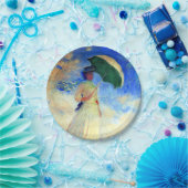 Monet Woman mit einem Sonnenschirm rechts Pappteller (Party)