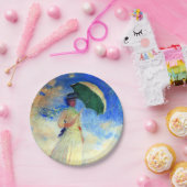 Monet Woman mit einem Sonnenschirm rechts Pappteller (Party)