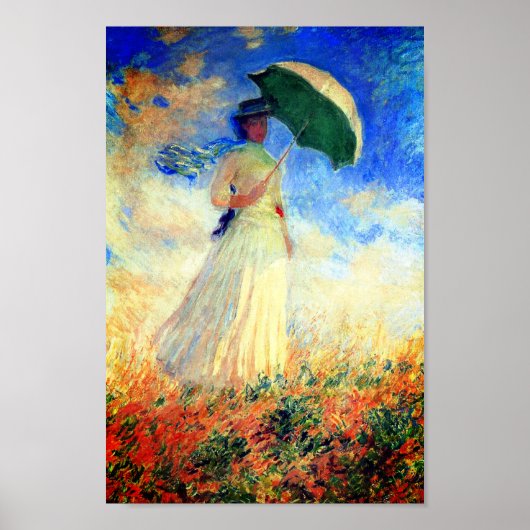 Monet Woman mit einem Sonnenschirm rechts Poster (Vorne)