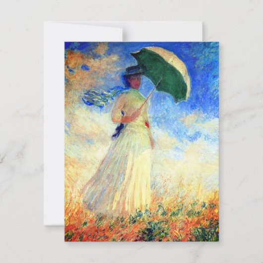 Monet Woman mit einem Sonnenschirm rechts Save The Date (Vorderseite)