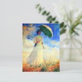 Monet Woman mit einem Sonnenschirm rechts Save The Date (Stehend Vorderseite)