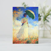 Monet Woman mit einem Sonnenschirm rechts Save The Date (Stehend Vorderseite)