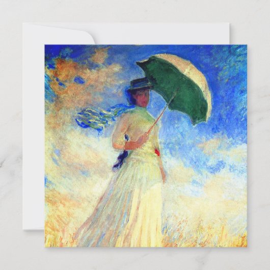 Monet Woman mit einem Sonnenschirm rechts Save The Date (Vorderseite)