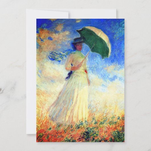 Monet Woman mit einem Sonnenschirm rechts Save The Date (Vorderseite)